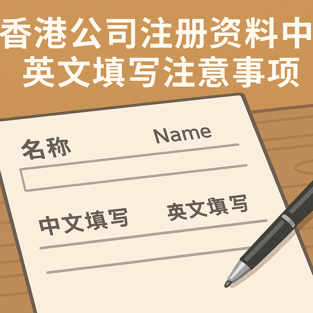 香港公司注册资料中英文填写注意事项
